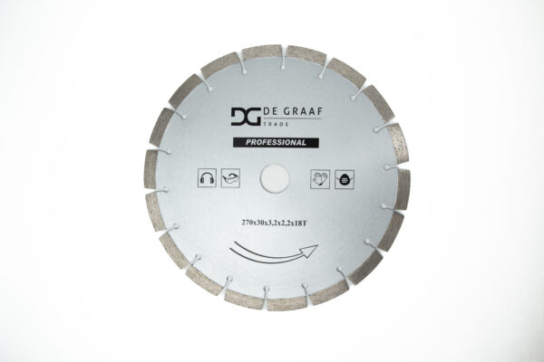 Diamant zaagblad 270 x 30 mm met 18 tanden